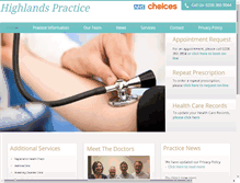 Tablet Screenshot of highlandspractice.com